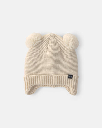 Baby Girl Kombi Minnie Pom Hat - Cream, 