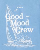 Kid Good Mood Crew Graphic Tee - Blue, image 2 of 3 slides
