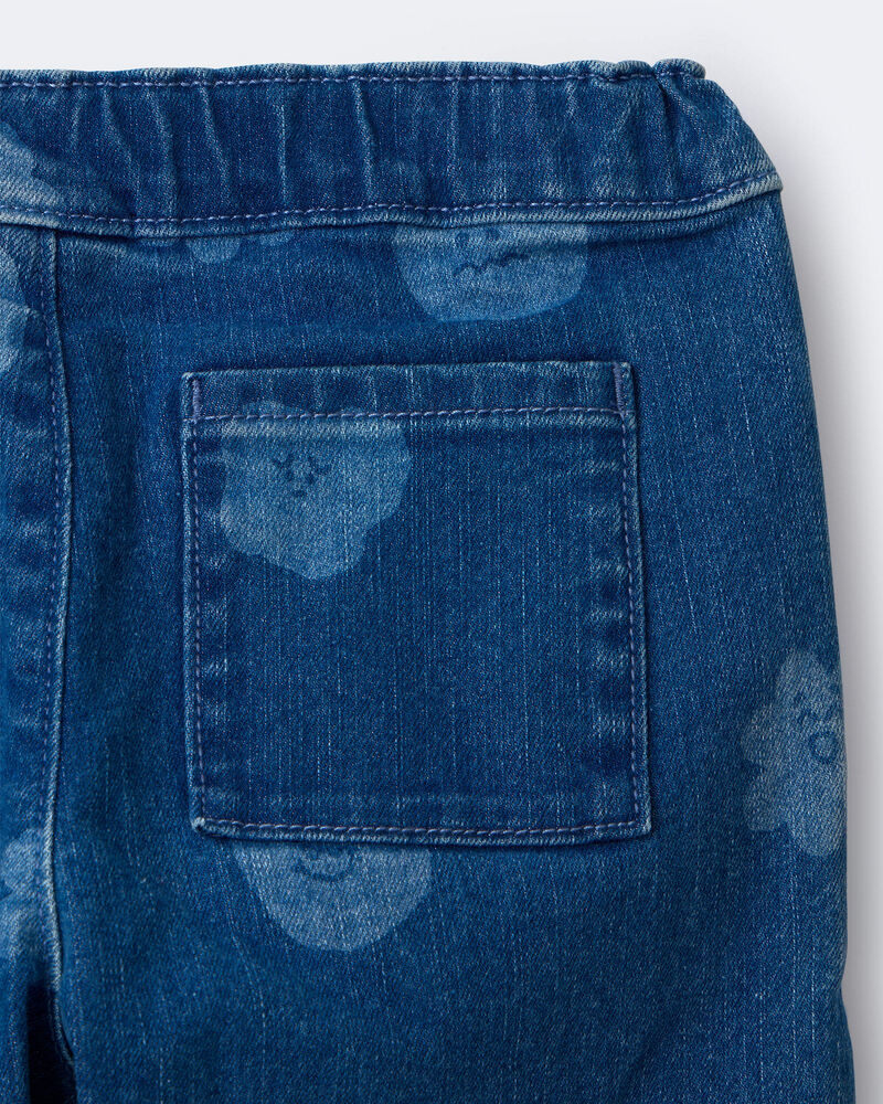 Toddler Girl Character Print Cuffed Pleat Pant in Denim - Blue, image 7 of 7 slides