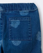 Toddler Girl Character Print Cuffed Pleat Pant in Denim - Blue, image 7 of 7 slides