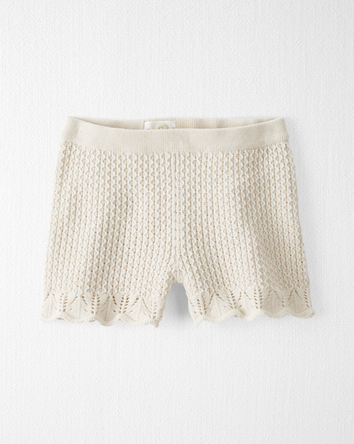 Toddler 2-Piece Organic Cotton Crotchet Knit Set-Cream, 