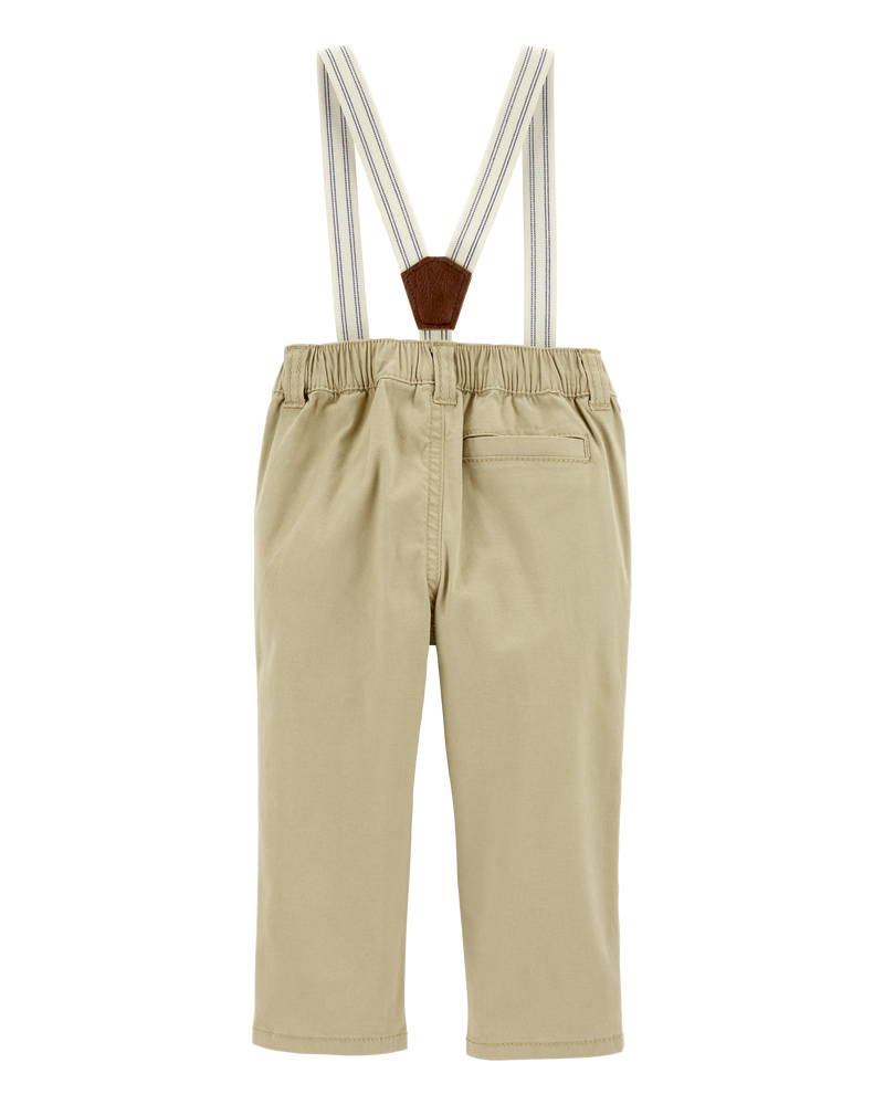 Baby Boy Twill Suspender Pants, image 2 of 4 slides