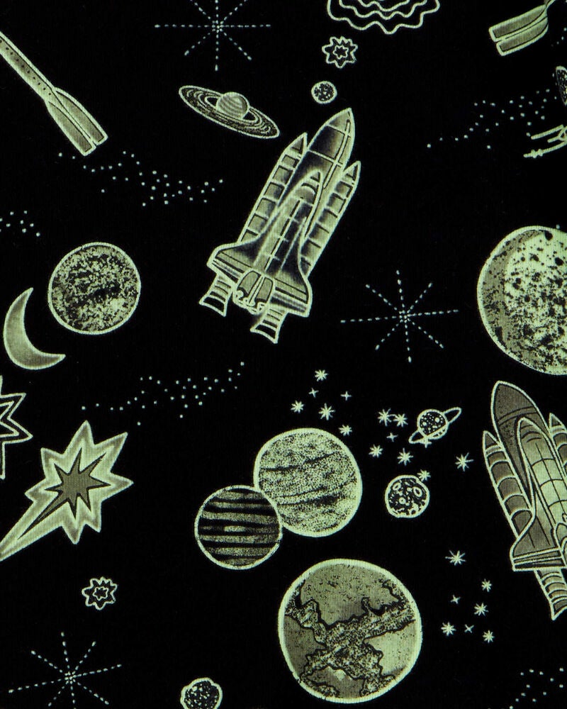 Kid Space Print Snug Fit 4-Piece Pyjamas, image 3 of 4 slides
