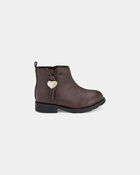 Girls Heart Charm Boots - Brown, image 2 of 6 slides