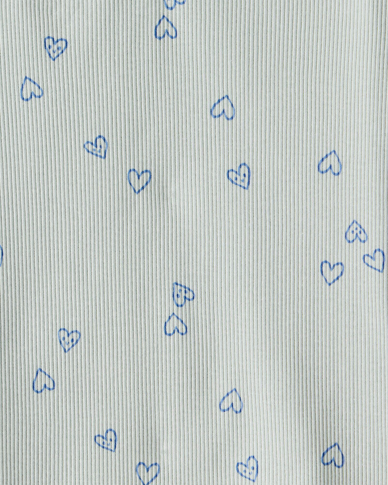 Toddler Girl 2-Pack Heart Print Cotton Long-Sleeve Top - Green/Pink, image 3 of 4 slides