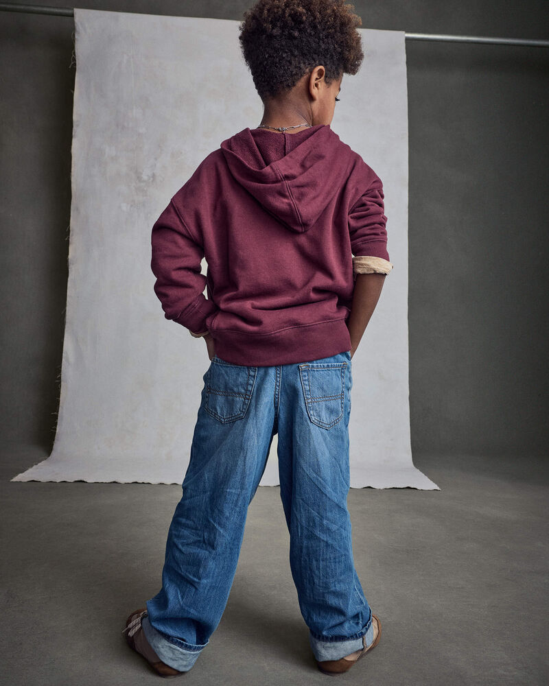 Boys Denim Baggy Jeans - Medium Wash, image 5 of 8 slides