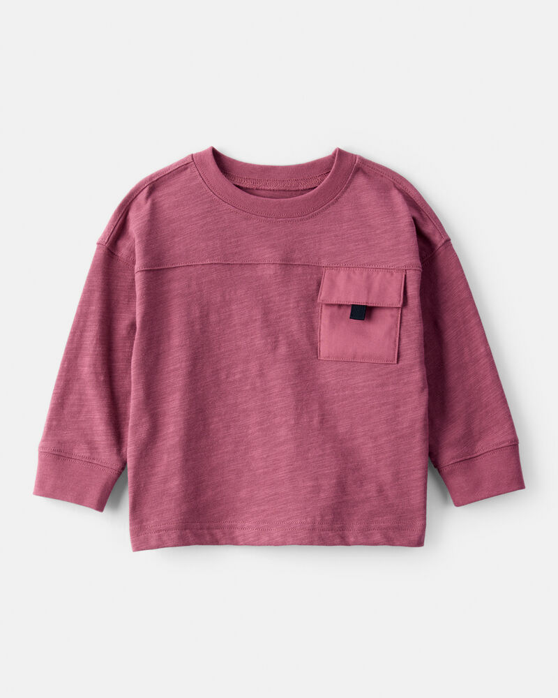 Baby Boy Long-Sleeve Pocket Tee - Red, image 1 of 5 slides