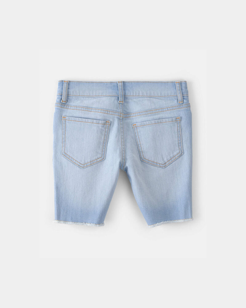 Filles - Short en denim effiloch&eacute; - D&eacute;lav&eacute; clair, image 2 sur 3 diapositives