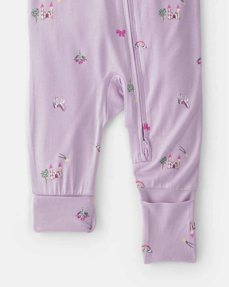 Baby Girl Fairytale 2-Way Zip PurelySoft Sleeper - Purple, image 6 of 8 slides