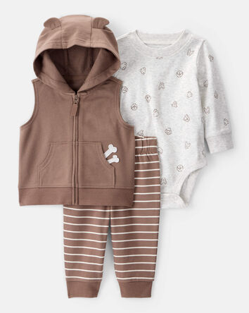 Baby 3-Piece Dog Little Vest Set, 
