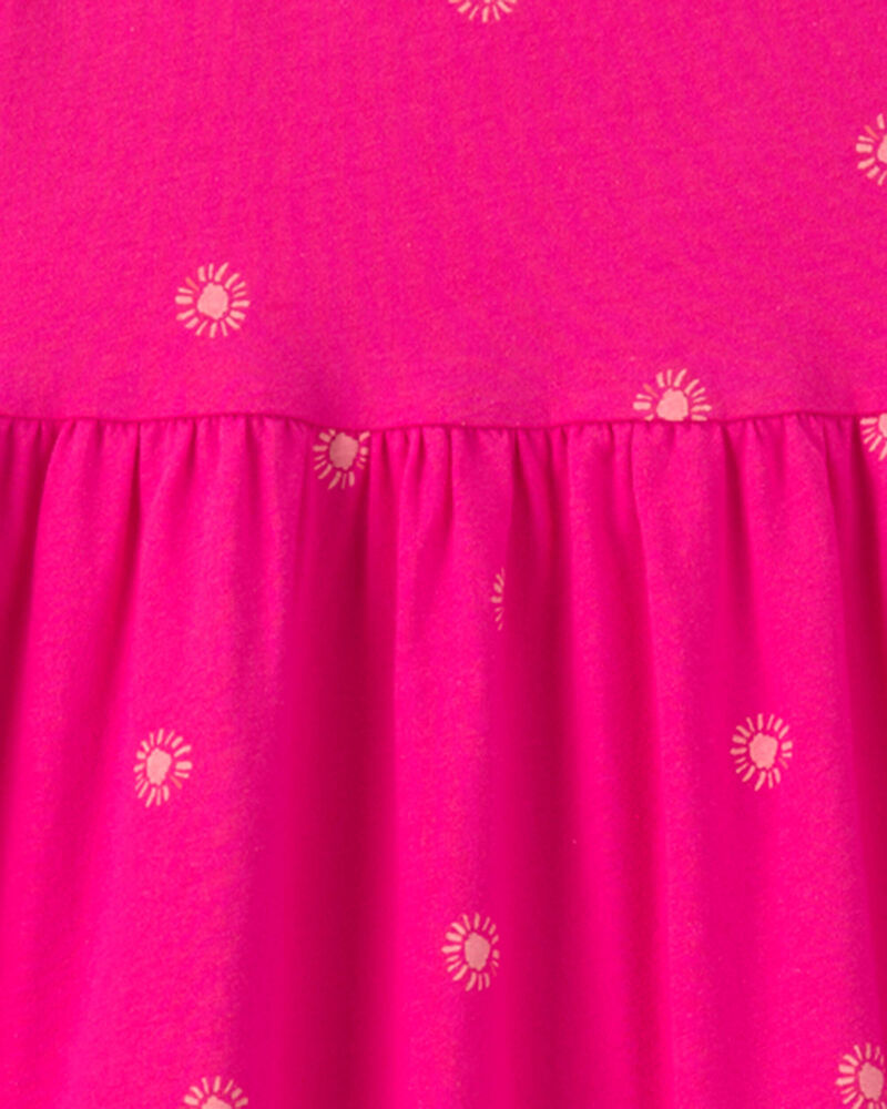 Filles - Robe longues sans manches &agrave; motif de soleil - Rose, image 3 sur 3 diapositives