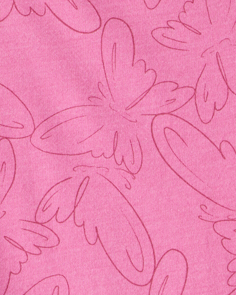 Girls Butterfly Long-Sleeve Peplum Top - Pink, image 2 of 3 slides
