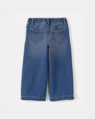 Tout-petit fille - Jeans &agrave; jambe large avec cordon de serrage - D&eacute;lav&eacute; fonc&eacute;, image 2 sur 3 diapositives