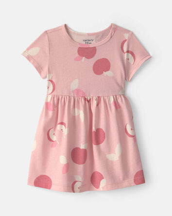 Baby Girl Apple Short-Sleeve Dress - Pink, 