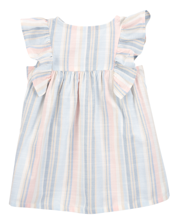 Baby Striped Flutter Sleeves Dress, 