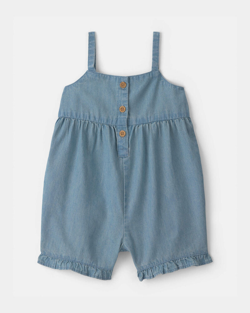 Baby Girl Chambray Sleeveless Romper, image 1 of 4 slides