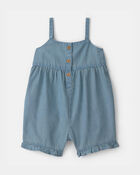 Baby Girl Chambray Sleeveless Romper, image 1 of 4 slides