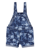 Toddler Iconic Denim Floral Shortalls - Blue, image 2 of 4 slides