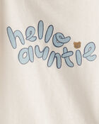 B&eacute;b&eacute; - T-shirt &agrave; manches courtes &agrave; imprim&eacute; &laquo;Hello Auntie&raquo; - Cr&egrave;me, image 2 sur 2 diapositives