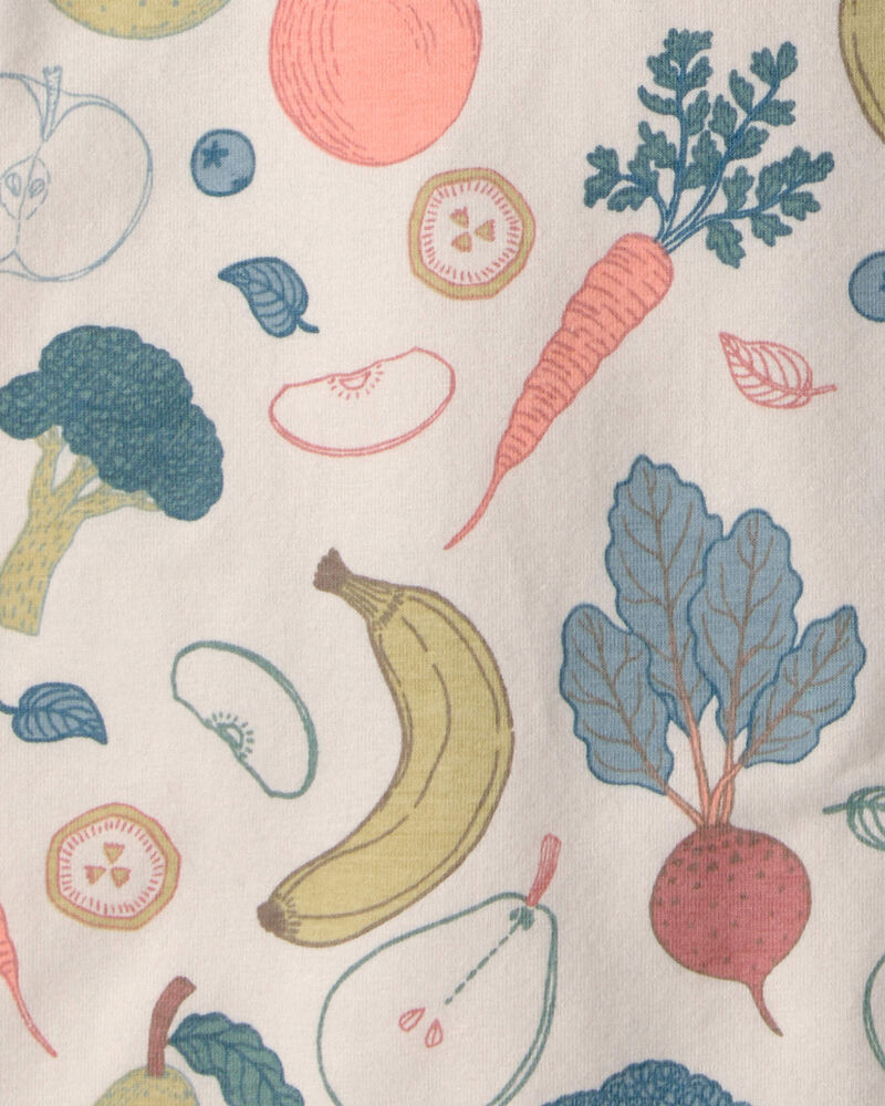 Baby 2-Pack Organic Cotton Rompers in Veggie Fruit Print, image 4 of 5 slides