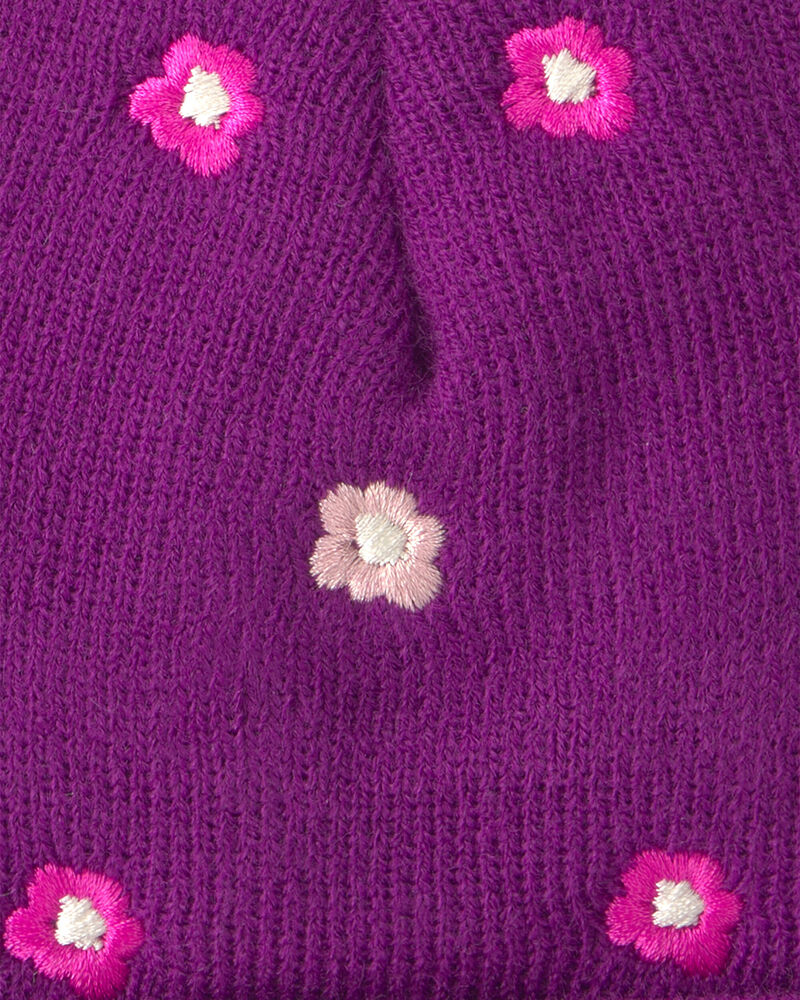Tout-petit fille - Tuque Stripy Kombi - Mauve, image 2 sur 2 diapositives