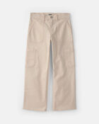 Girls Straight-Leg Cargo Jeans - Cream, image 1 of 5 slides
