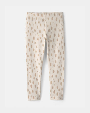 Toddler Girl Dots Pull-On Stretch Leggings - Cream, 