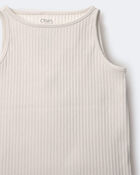 Toddler Girl Ribbed Playtime Tank - Cream, image 6 of 6 slides