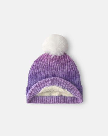 Tout-petit fille - Tuque &agrave; pompon Lurex Kombi - Mauve, 