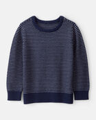 Boys Striped Cotton Long-Sleeve Sweater - Blue, image 1 of 3 slides