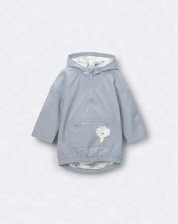 Toddler Hooded Rain Pullover - Pale Blue, 