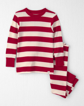 Baby 2-Piece Organic Cotton Ribbed Pyjamas in Stripes, 