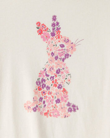 Girls Bunny Graphic Tee - Cream, 