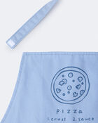 Toddler Pizza Apron with Otter Pockets - Blue, image 6 of 6 slides