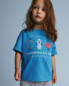 Toddler 'Recreation Club' Rolled Cuff Tee - Turquoise, image 1 of 5 slides