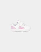 Baby Girl Every Step&reg; First Walker Shimmer Heart Sneakers - White/Pink, image 2 of 5 slides