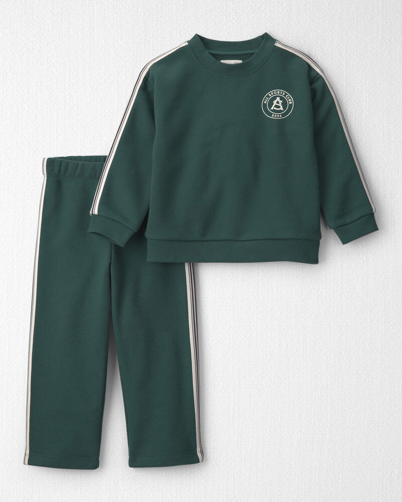 Toddler 2-Piece French Terry Top & Pant Set Made with Organic Cotton, image 1 of 6 slides