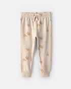 B&eacute;b&eacute; gar&ccedil;on - Ensemble 2 pi&egrave;ces haut et pantalon en jersey bouclette &agrave; motif animaux - Cr&egrave;me, image 2 sur 3 diapositives