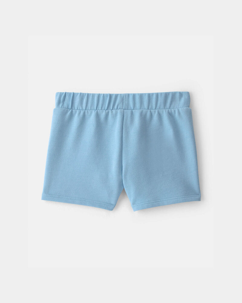 Tout-petit fille - Short en jersey bouclette &agrave; fleur tropicale - Bleu, image 2 sur 3 diapositives