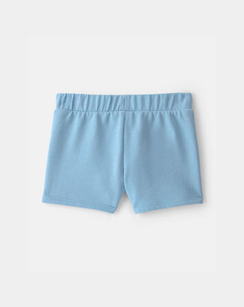 Toddler Girl Tropical Flower French Terry Shorts - Blue, 