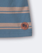 Tout-petit - T-shirt d&eacute;contract&eacute; &agrave; rayures - Bleu ardoise/Brun, image 5 sur 5 diapositives