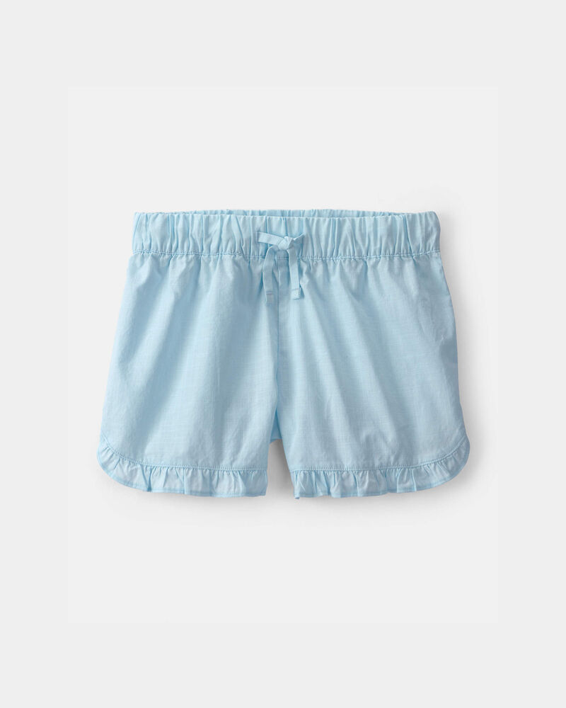 Filles - Short &agrave; ourlet festonn&eacute; - Bleu, image 1 sur 3 diapositives