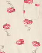 Baby 2-Piece Fire Truck Outfit Set - Ivory, image 2 of 3 slides