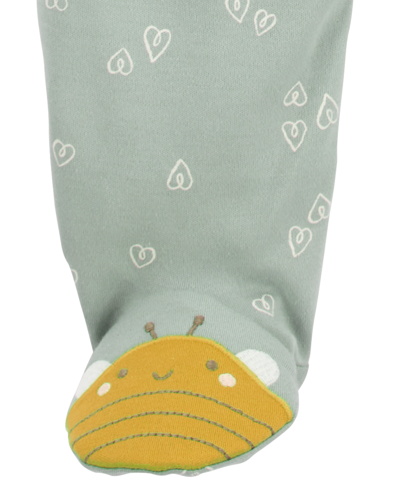 Baby Bee Zip 2-Way Zip Cotton Sleeper, image 2 of 5 slides
