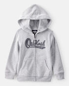 Toddler Boy OshKosh Fleece Logo Zip Hoodie - Gray, image 1 of 4 slides