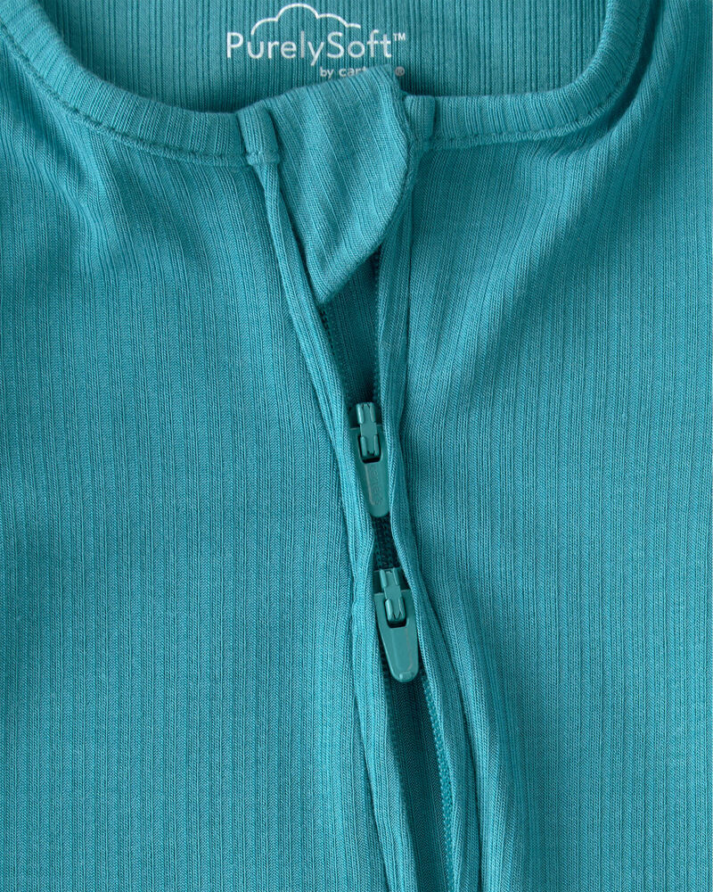 Baby PurelySoft 2-Way Zip Snug Fit Sleeper - Blue, image 6 of 9 slides