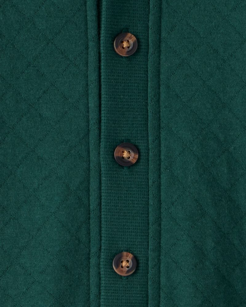 Baby Boy Quilted Long-Sleeve Jumpsuit - Green, image 2 of 3 slides