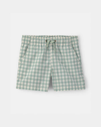 Toddler Boy Gingham Poplin Shorts - Green, 