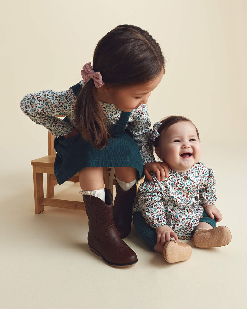 Baby Girl 3-Piece Floral Long-Sleeve Top & Pant Set, image 2 of 7 slides