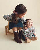 Baby Girl 3-Piece Floral Long-Sleeve Top & Pant Set, image 2 of 7 slides